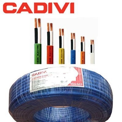 Dây điện đôi Cadivi hai lớp bọc 2x2.5 2x1.5 2x1.0 2x0.75 1 mét