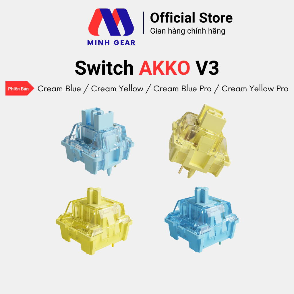 Công Tắc Bàn Phím Cơ Akko Switch AKKO Cream Yellow / Cream Blue / Cream Blue Pro / Cream Yellow Pro 