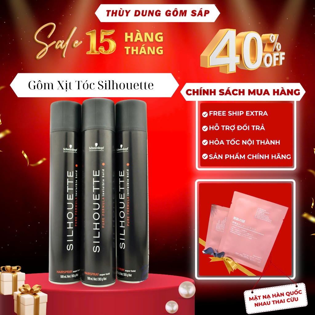 Gôm, keo xịt tóc SILHOUETTE 320ml tạo kiểu giữ nếp cho tóc. HÀNG CHÍNH HÃNG .