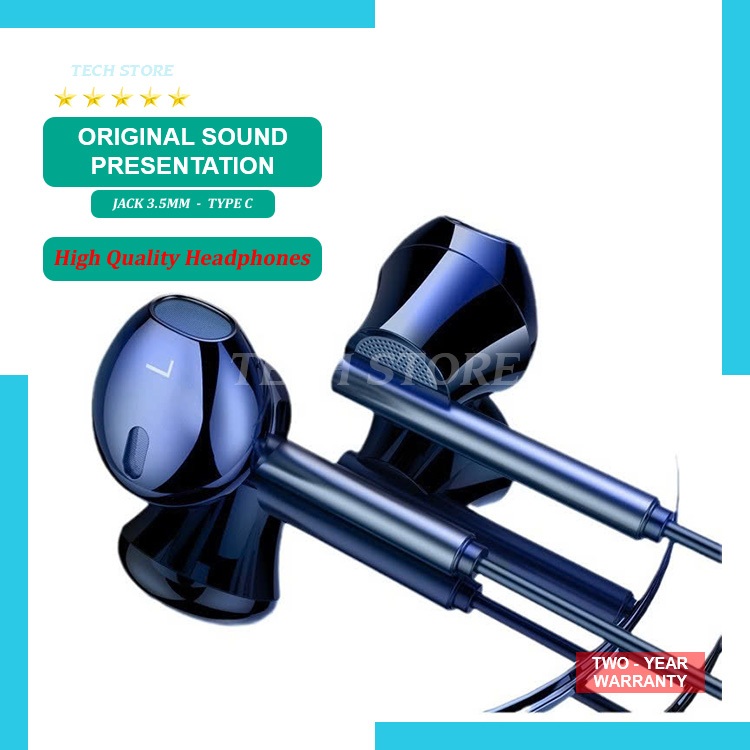 [Sale] Genuine Noise Canceling Wired Headphones with Microphone Type C_3.5mm
