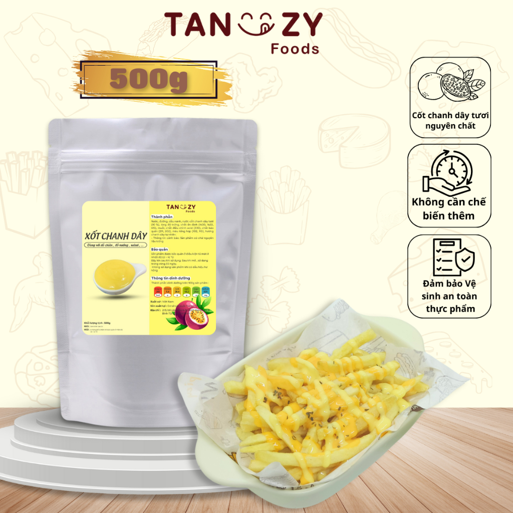 Xốt Chấm Chanh Dây Tanzy Foods dùng cho đồ chiên , đồ nướng ... [ túi 500g ]