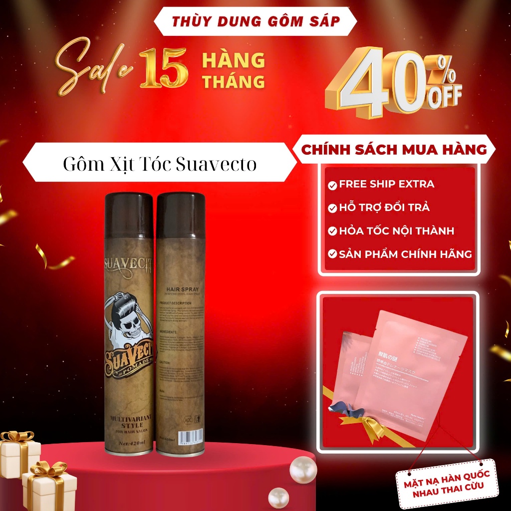 Gôm xịt tóc nam tạo kiểu giữ nếp chính hãng suavecito 420ml