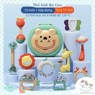 Đồ chơi xúc xắc, bộ gặm nướu cho bé Baby Rattle Gum và Umoo nhiều chi tiết