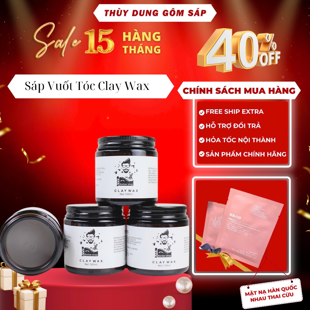 Wax vuốt tóc CLAY WAX TRẮNG Profession 100gr tạo kiểu giữ nếp cho tóc