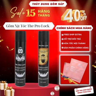 Gôm, keo xịt tóc THE PRO LOCK Trắng 420ml tạo kiểu giữ nếp cho tóc. HÀNG CHÍNH HÃNG