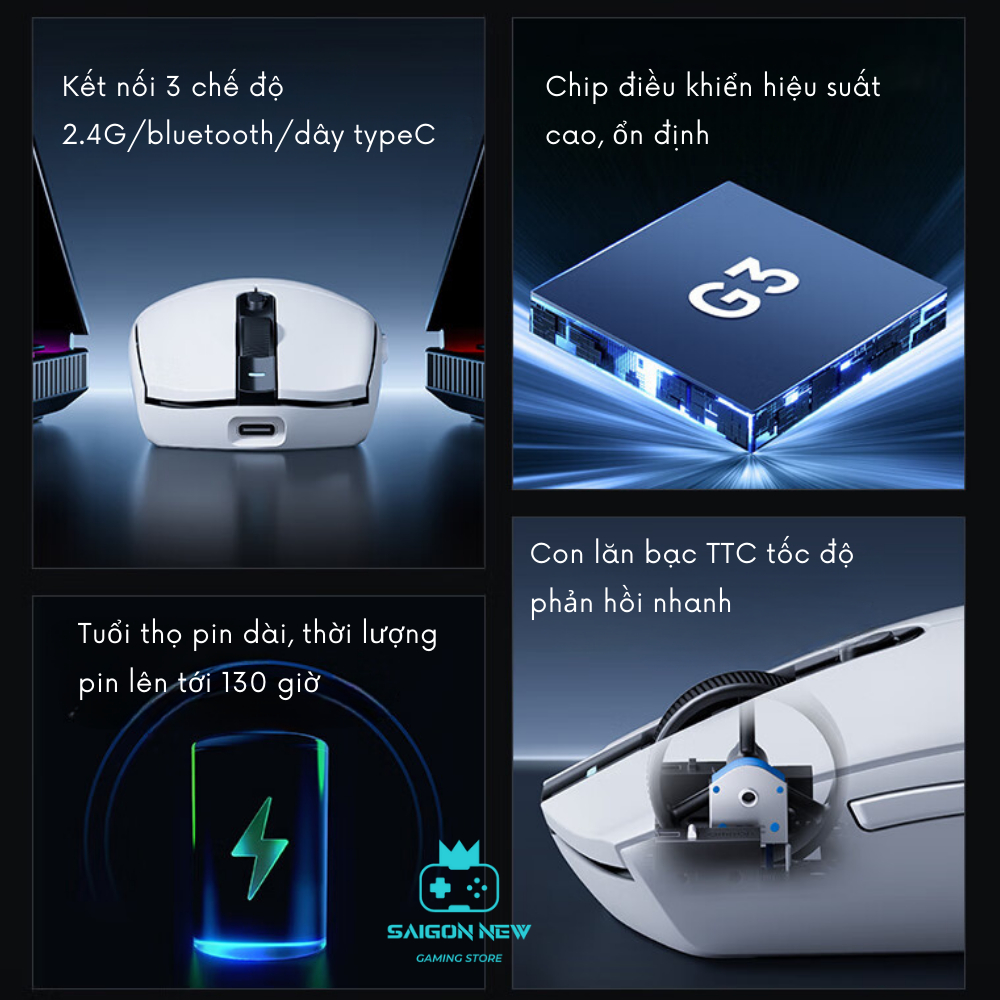 Chuột máy tính không dây Mchose G3 - Chip PAW3311 - Hỗ trợ chơi game,văn phòng, phù hợp cho máy tính | BigBuy360 - bigbuy360.vn