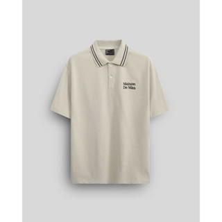 Áo Stripes Collar Polo / màu Beige