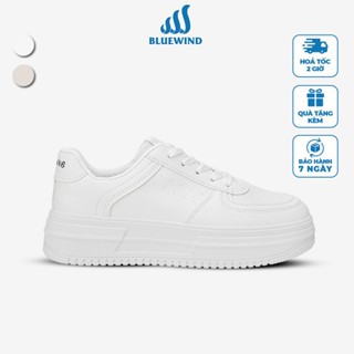 Giày Sneaker Nữ BLUEWIND Da PU Phối Lỗ Thoáng Khí, Đế 5cm Tôn Dáng, Êm Chân - 68866