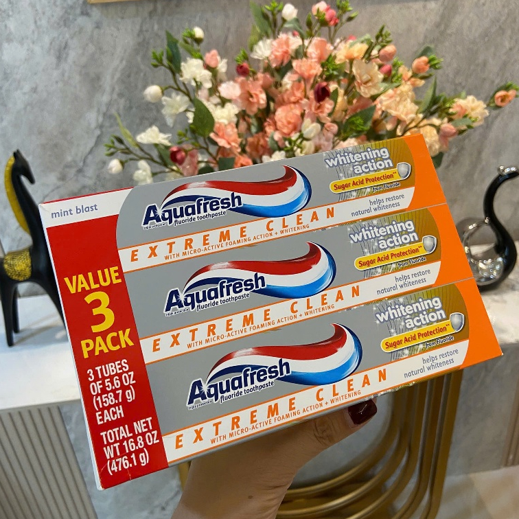 Kem đánh răng Aquafresh Whitening Action 159g hàng Mỹ