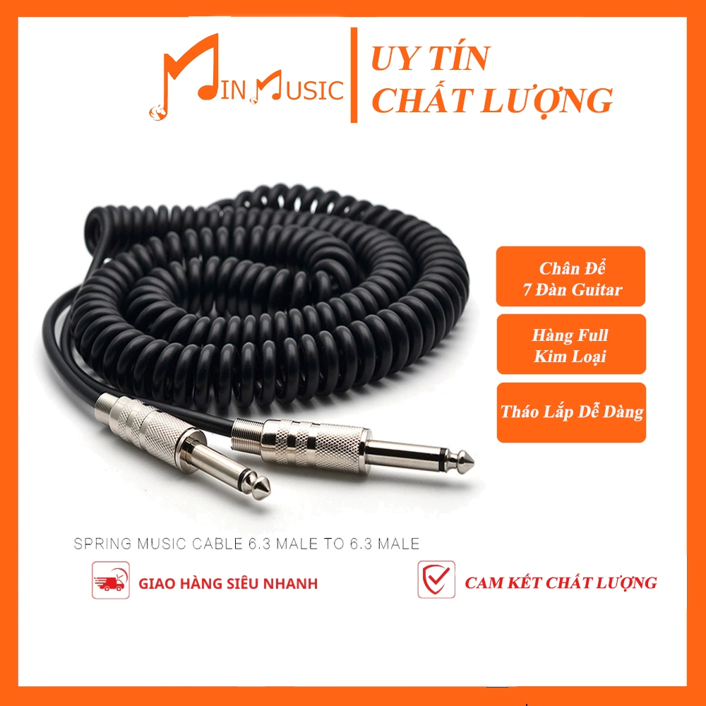 Dây Line Jack Đàn guitar lò xo đầu 6ly I Dây Jack Phơ Amp