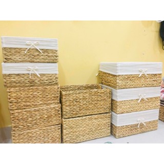 [HOẢ TỐC] Hộp đựng quần áo,giỏ đựng vật dụng đa năng lục bình, sọt đựng trái cây, hộp sách,khay cói đựng đồ, mây tre đan