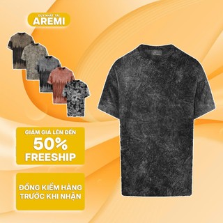  Áo thun nam cổ tròn tay ngắn WASH màu mới lạ chính hãng AREMI chất liệu cotton co giản thấm hút tốt 