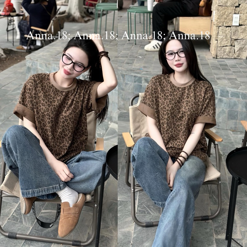 Áo Thun Nữ, Áo Thun From Rộng Hoạ Tiết Da Báo Hàng Hottrend 2025 - DP BOUTIQUE