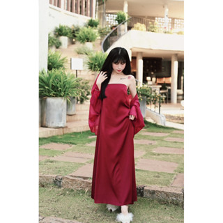 Đầm lụa dáng suông kèm áo choàng tơ ( Ảnh chính chủ CEE RI )