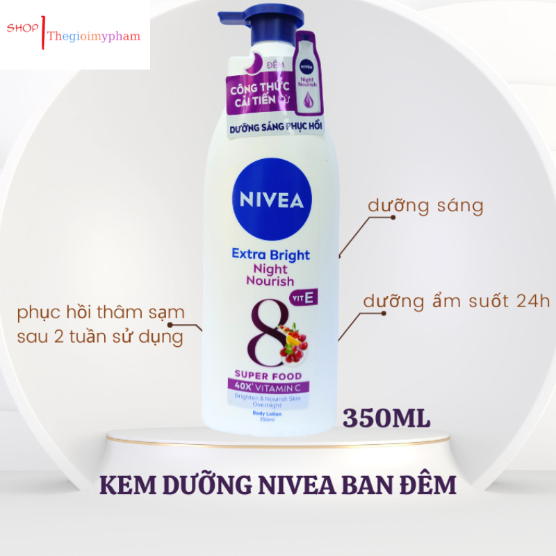 Sữa Dưỡng Thể Sáng Da Nivea Ban Đêm 350ml