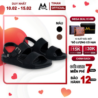 Giày sandal nam chất liệu da bò dép xăng đan cao cấp công sở quai ngang bảo hành 1 năm DL1100 TIMAN