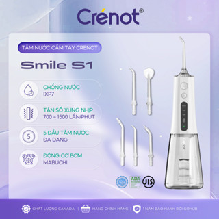 Máy Tăm Nước Cầm Tay Mini Crenot Smile S1 Chính Hãng Đầu Nhỏ Gọn Gia Đình Du Lịch Vệ Sinh Tốt Cho Người Niềng Răng Miệng