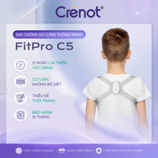 Đai chống gù lưng thông minh Crenot FitPro C5 đeo đai thẳng lưng gù cảm biến áo định hình bảo vệ cho bé trẻ em