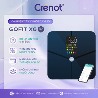 Cân điện tử sức khoẻ thông minh cao cấp Crenot Gofit X6 Pro đo 17 chỉ số cơ thể inBody mini phân tích cân nặng mỡ y tế