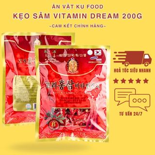   COMBO 3 GÓI  Kẹo Hồng Sâm Vitamin Dream 200G Hàn Quốc Kẹo Sâm Vitamin Kẹo Sâm Hàn Quốc 