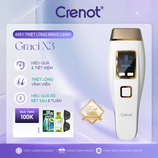Máy triệt lông vĩnh viễn Crenot Graci X3 băng lạnh trẻ hóa da mini cầm tay nách vùng kín bikini chân IPL tại nhà
