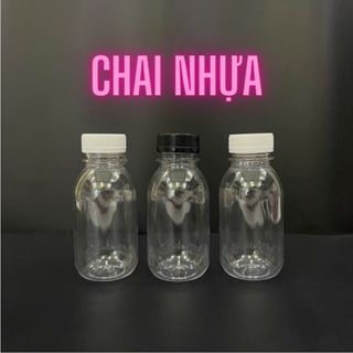[Combo 100 Chai] Chai Nhựa Tròn Bầu Lùn 250ml – Cổ Rộng Fi38 Có Grati, Đựng Trà Sữa, Nước Ép