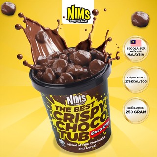   HỘP LỚN 250G  Sô cô la sữa Nims giòn tan chảy hạt tròn lớn Coco Krisp  Malaysia 