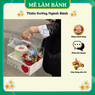 Hộp mica xách 2 ngăn, hộp đựng bánh, hộp quà 2 ngăn cho các dịp lễ