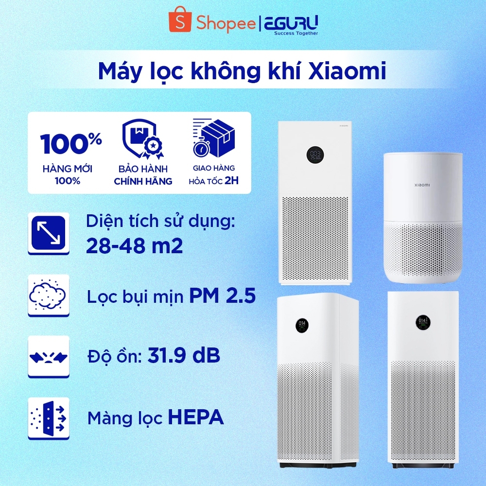 Máy Lọc Không Khí Xiaomi Mi Air Purifier 4 Lite/4 compact/4 Pro/4 EU - Bảo Hành Chính Hãng 12 Tháng