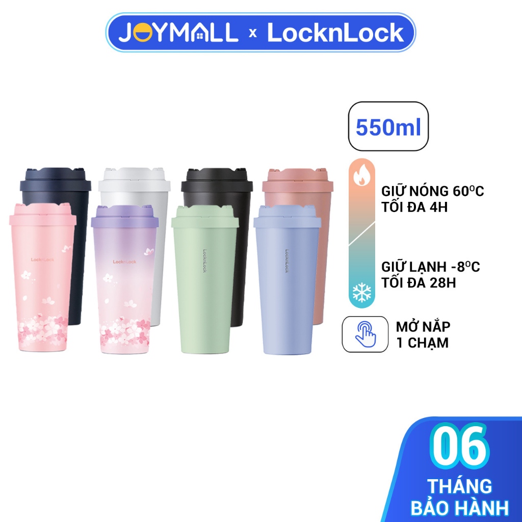Ly Giữ Nhiệt LocknLock LHC3249 550ml LHC3271 400ml, Hàng Chính Hãng, Mở Một Chạm, Inox 316L -JoyMall