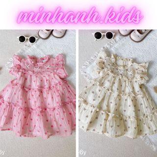 minhanhkids Đầm bé gái váy em bé chất vải tơ đũi cực mát cho bé M51