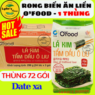 [Có Hỏa Tốc HCM] 1 THÙNG SIÊU TIẾT KIỆM-COMBO Rong biển ăn liền O'Food LÁ KIM TẨM DẦU Ô LIU-Rongbiển Hàn Quốc ănvặt chay