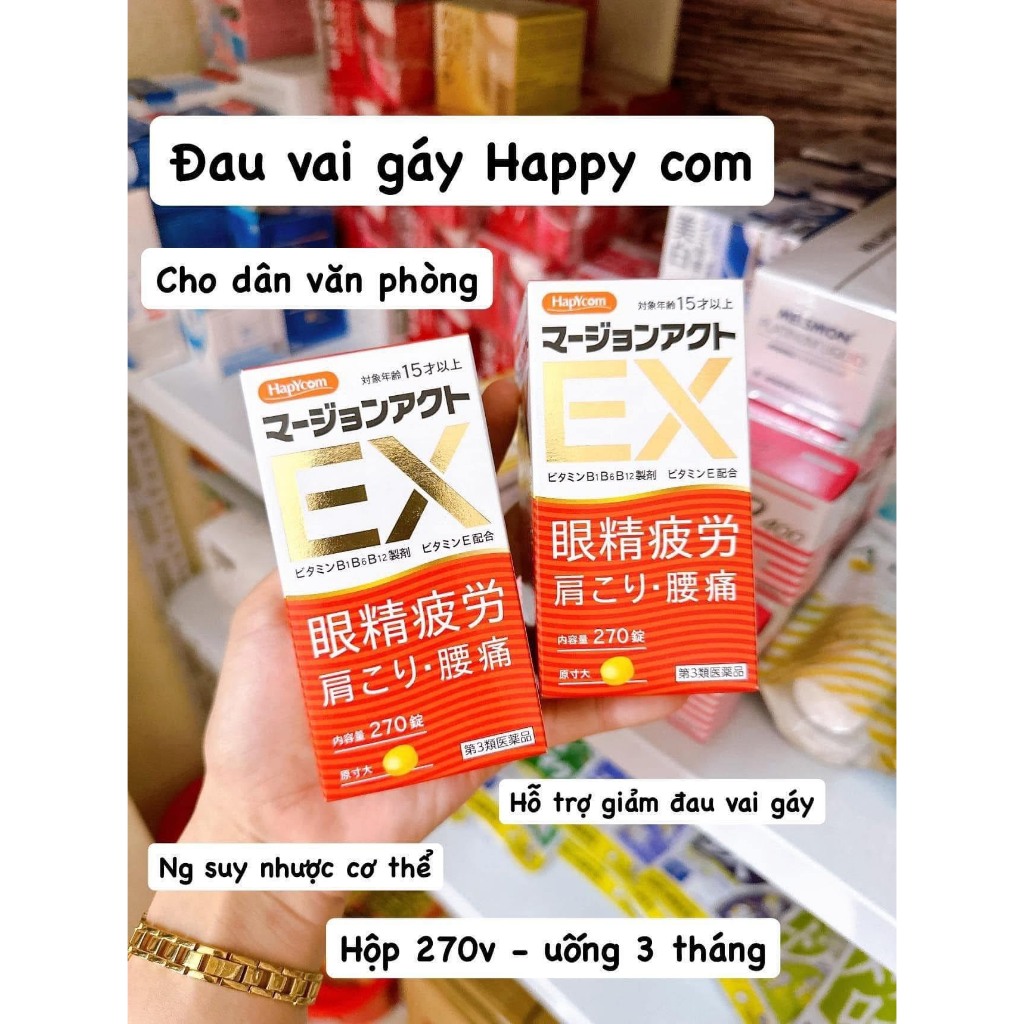 Viên Uống Giảm Nhức Mỏi Cổ Vai Gáy Và Tê Tay Hapycom Ex Nhật Bản