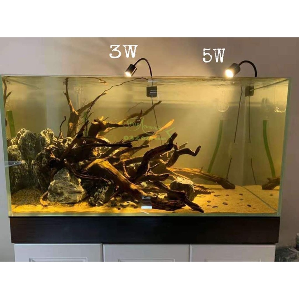 SIÊU SALE ĐÈN RỌI BỂ CÁ CẢNH BIO TOP 5W ánh sáng vàng ( khách lưu ý không có chỉnh tiêu cự )