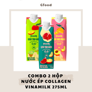   COMBO 2 HỘP  Vinamilk Nước Ép Collagen  Kiwi Táo Lựu Táo Cam Đào  275ml 
