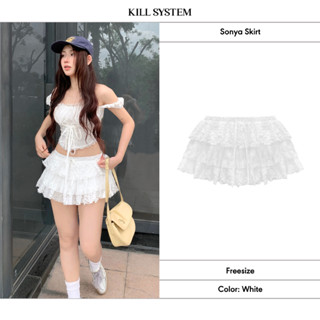 Chân váy voan tầng Sonya vải phối ren họa tiết - Killsysytem