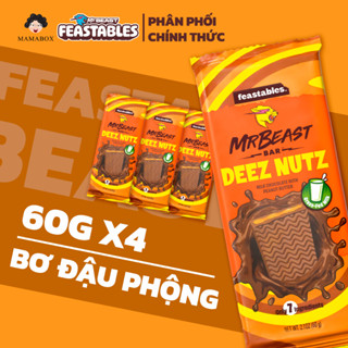 [Chính Hãng] Siêu Rẻ - Socola Feastables MrBeast Vị Bơ Đậu Phộng 60g, Kẹo