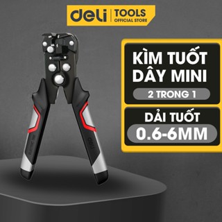 Kìm Tuốt Dây Điện Đa Năng Deli - Chất Liệu Thép Cao Cấp, Điều Chỉnh Lực Tuốt Dây Dễ Dàng - EDL2015