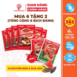 [MUA 6 TẶNG 2] Tổng cộng 8 Bịch Bánh phủ socola Choco PN - Thương hiệu số một 216g | Đồ ăn vặt