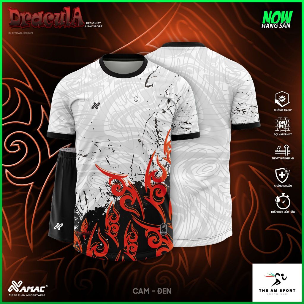 [In Tên & Số] Bộ Quần Áo Đá Bóng AMAC Dracula - Thoáng Mát, Thấm Hút Tốt | The AM Sport