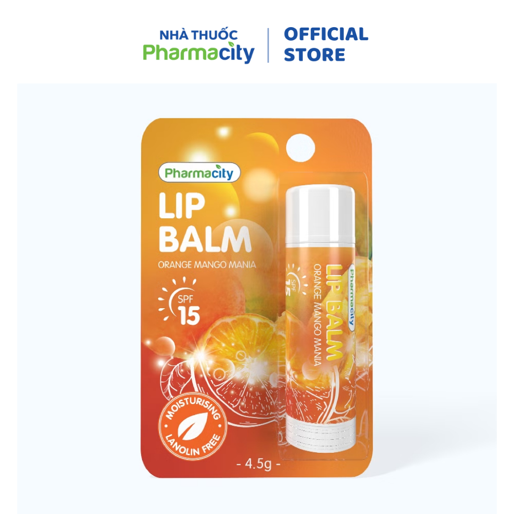 Son Pharmacity dưỡng môi Orange Mango Mania + SPF (Thỏi 4.5g)