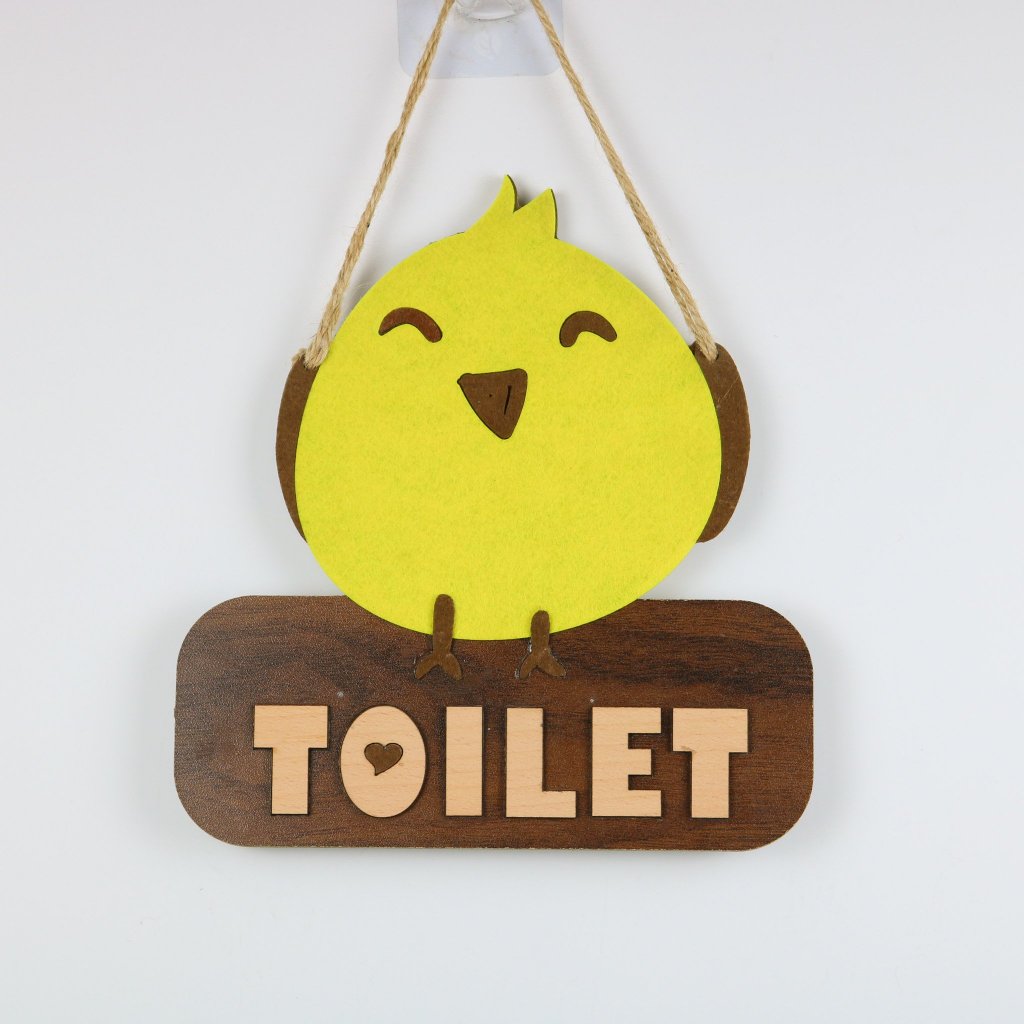 Bảng gỗ Toilet Gà