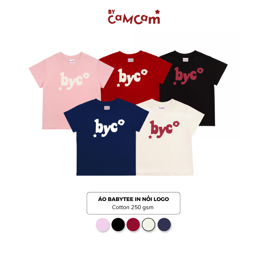 Áo Babytee MINI STAR 𝑩𝒚𝒄𝒂𝒎𝒄𝒂𝒎 Form Basic 100% Cotton In Nổi Logo Byc Cho Nữ [To Youth Collection] ABN009 | BigBuy360 - bigbuy360.vn
