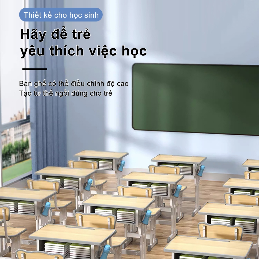 Bộ Bàn Học Sinh Thông Minh Cho Bé Có Điều Chỉnh Được Độ Cao Thấp Chống Gù Chống Cận Kèm Có Ngăn Bàn | BigBuy360 - bigbuy360.vn