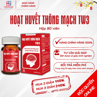 Hoạt Huyết Thông Mạch TW3 - Hộp 90 viên - Hỗ trợ hoạt huyết thông mạch, cải thiện tuần hoàn máu não