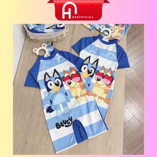 Bộ đồ bơi bluey cho bé trai chất dày dặn tone màu xanh trắng đẹp mắt - HNOrderChina