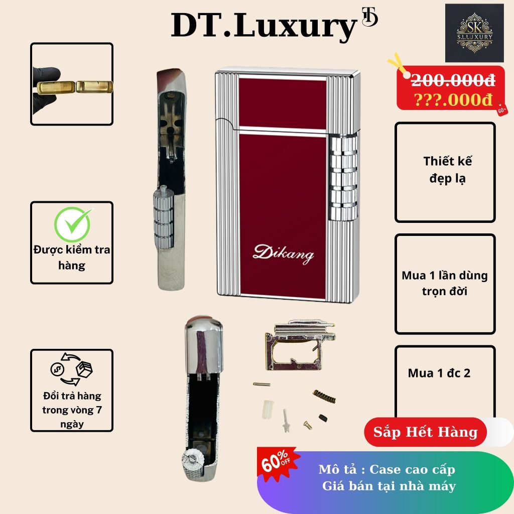 Case Dupont Đỏ bạc Cao cấp, Đẹp, Độc, Giá rẻ Chất liệu Đồng rẻ chất