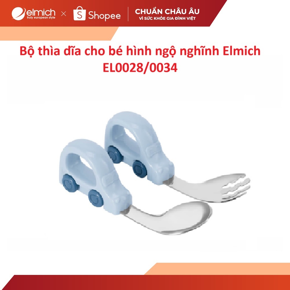 Bộ thìa dĩa cho bé hình ngộ nghĩnh Elmich EL0028/0034