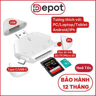 Đầu đọc thẻ nhớ đa năng cho điện thoại, máy tính, laptop, máy tính bảng tốc độ cao hỗ trợ thẻ SD TF, BH 12 tháng. S34