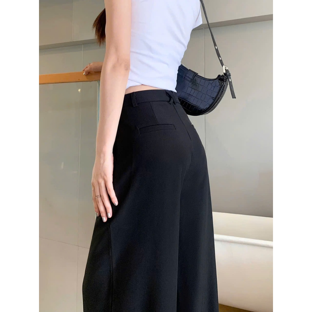 Quần vải ống rộng ROSA PANT, quần tây ống rộng dáng suông, cạp cao, DÀI 105cm, tôn dáng, đi học, đi làm công sở Q11 | BigBuy360 - bigbuy360.vn